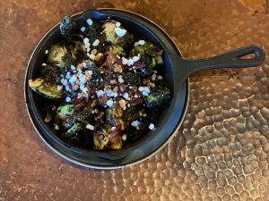 brussel sprouts from eruption brewery and bistro dinner in lava hot springs