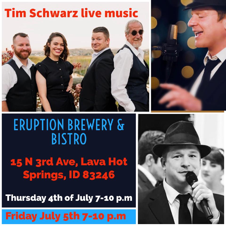 Tim Schwarz Live Musician Event at Eruption Brewery and Bistro in lava Hot Springs Idaho