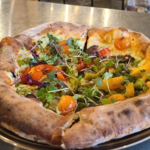 slow roasted elk pizza from eruption brewery and bistro